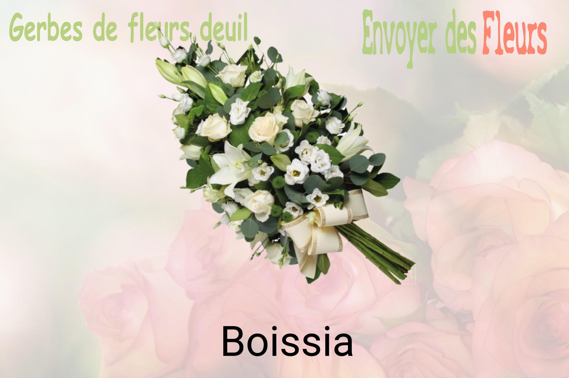 Gerbe de fleurs de deuil livrée à Boissia